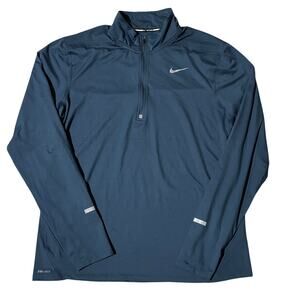 Nike Running Dri-Fit Quarter Zip Long Sleeve Reflective Performance Shirt Large